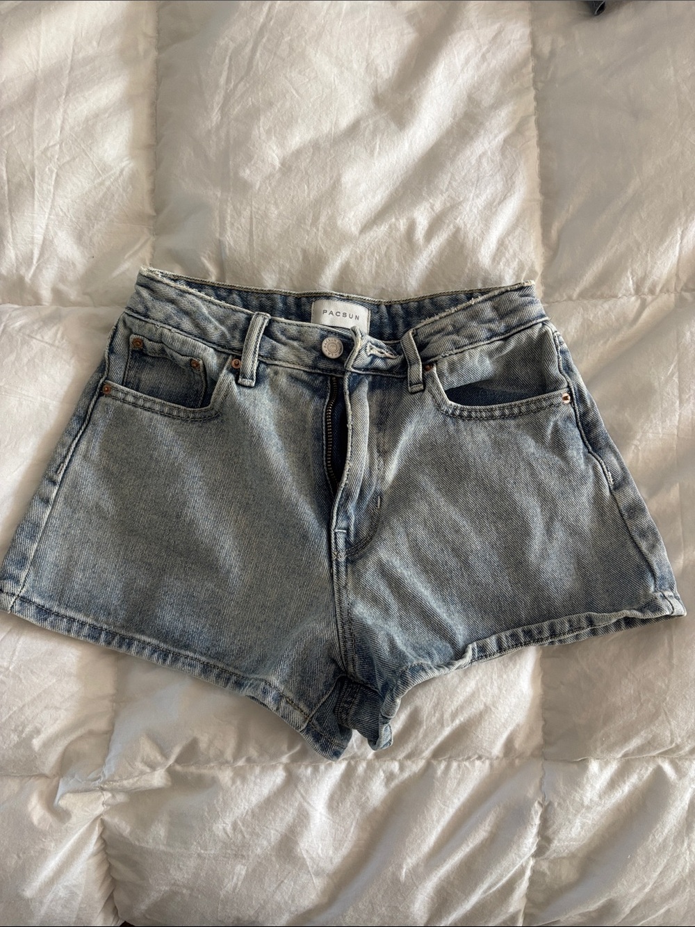 PacSun Light Blue High-Rise Denim Shorts
